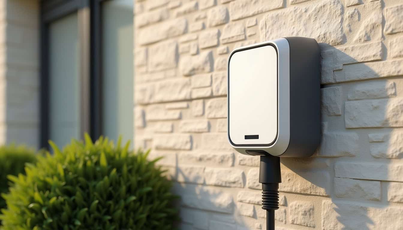 Installation d'une borne électrique wallbox sur un mur extérieur