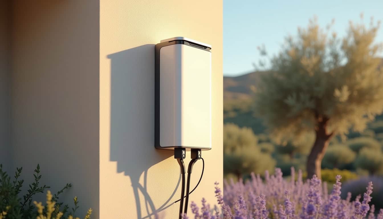 Installation d'une borne Wallbox sur un mur extérieur à Servian