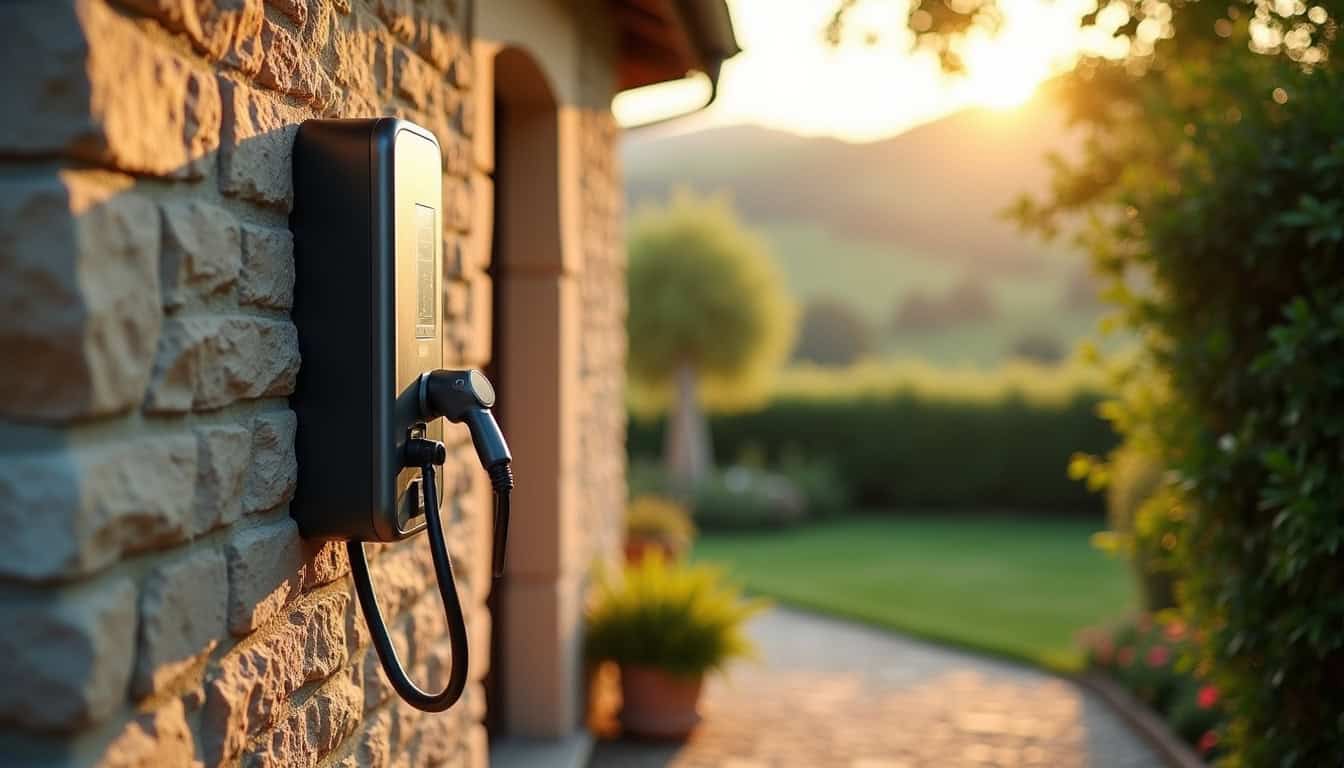 Installation d'une wallbox à l'extérieur d'une habitation à Saint-Pardoux-Isaac