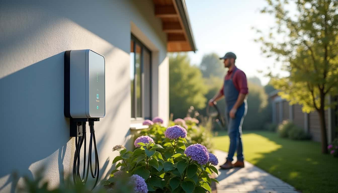 Installation d'une wallbox murale à l'extérieur d'une maison à Eckwersheim