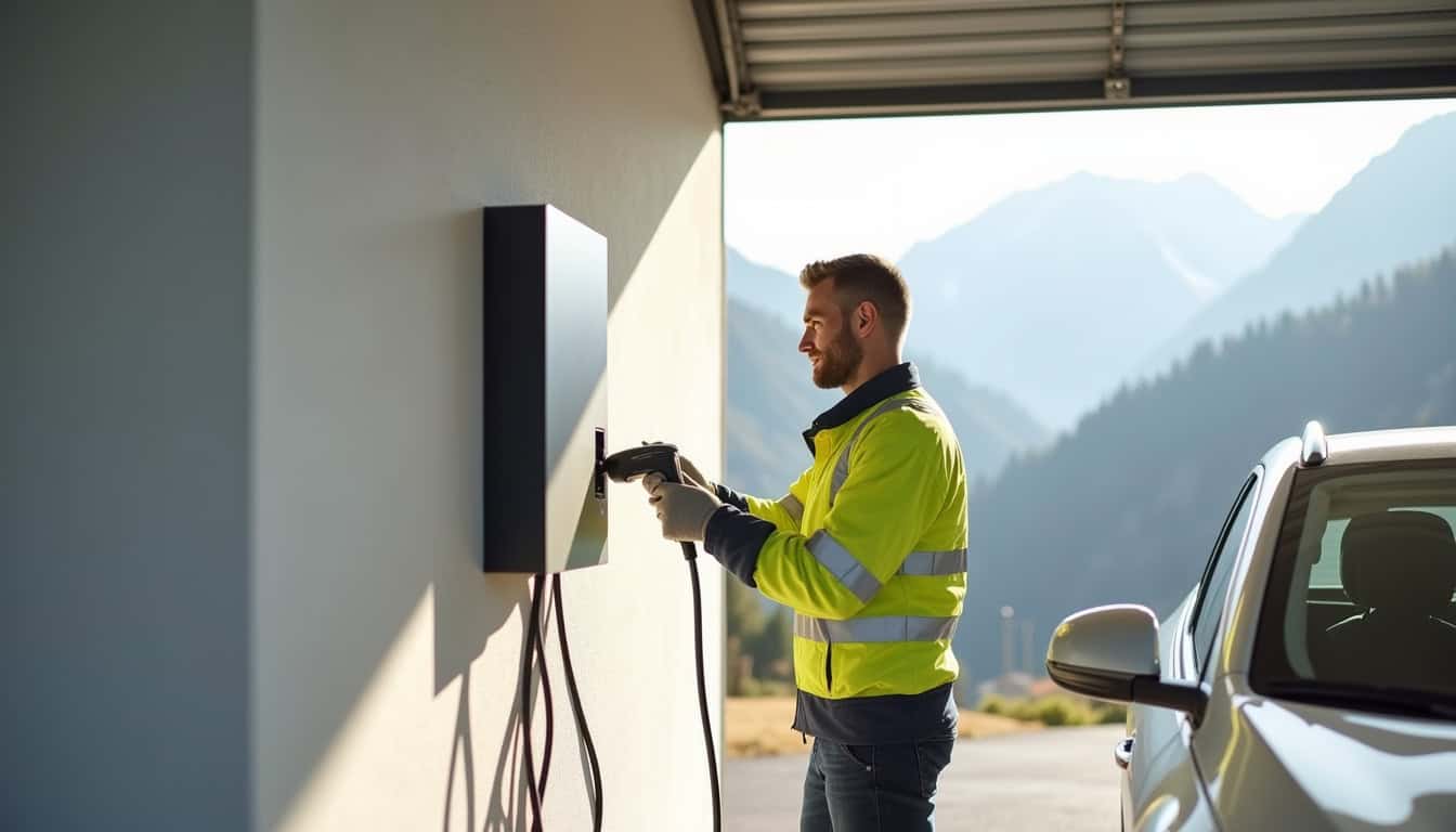 Intervention d'un installateur IRVE certifié sur une installation de borne à Coublevie