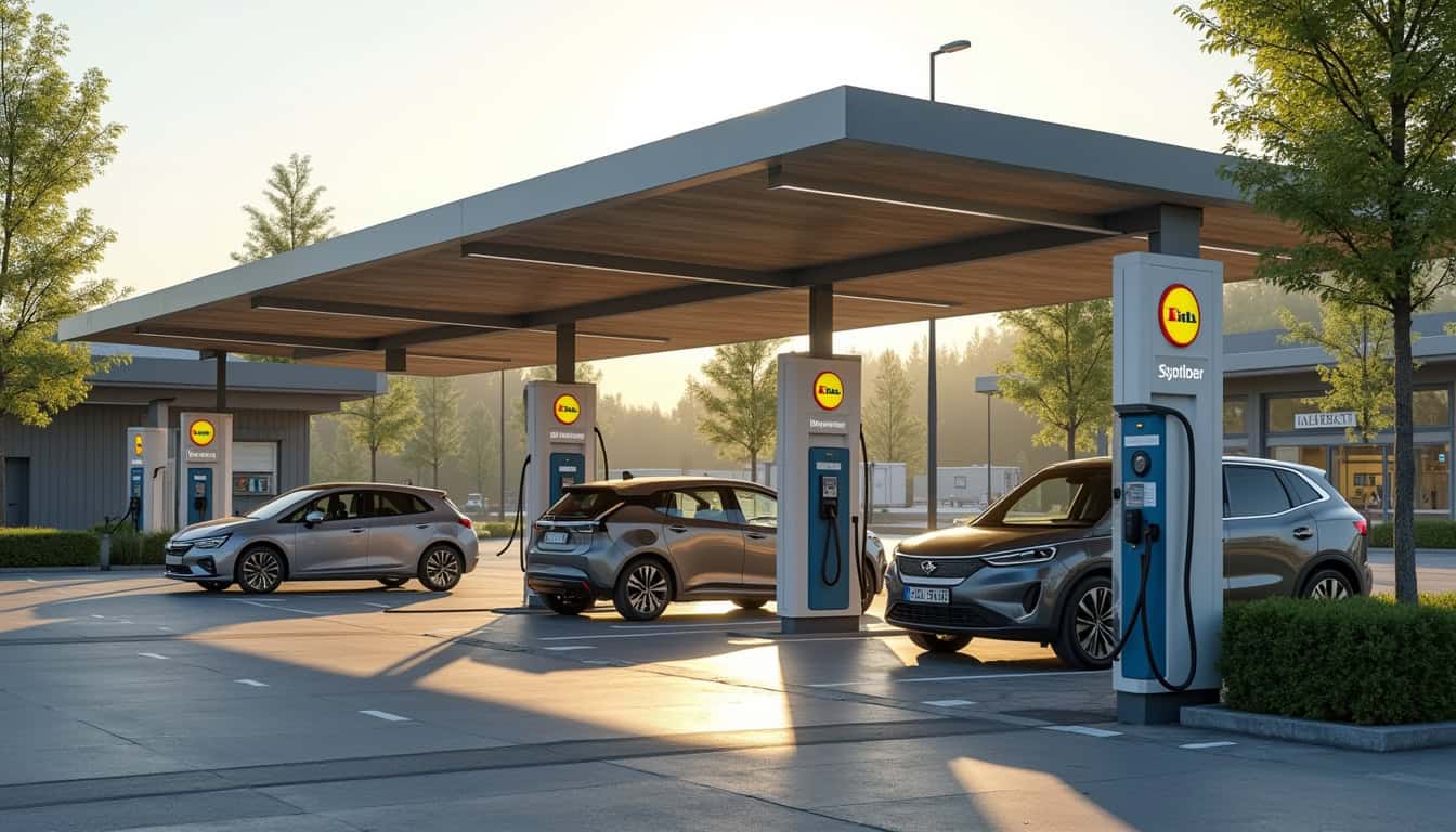 Localisation d'une borne de recharge publique à Aureilhan près d'un supermarché Lidl