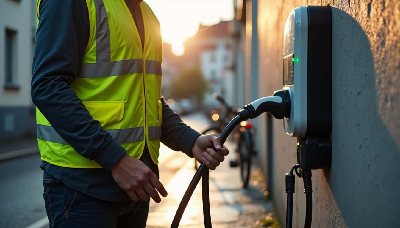 Maintenance d'une borne de recharge électrique à Lombron