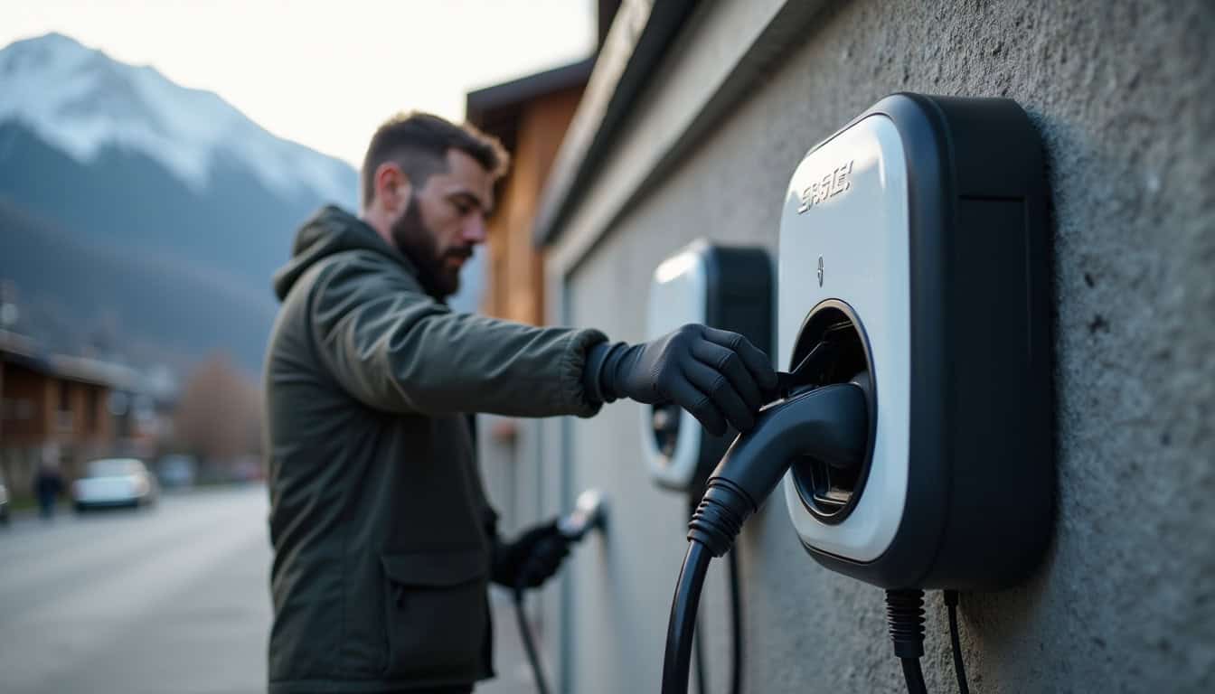 Maintenance d'une borne de recharge électrique à Séchilienne