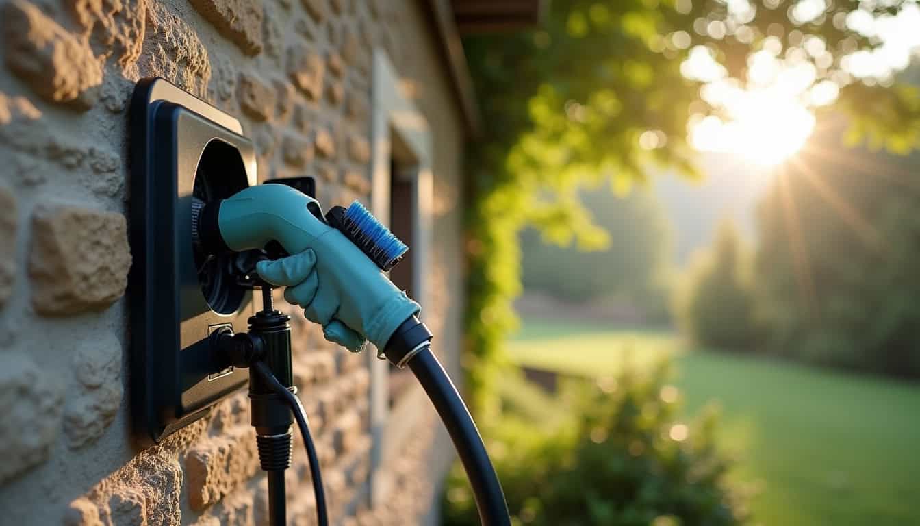 Maintenance et nettoyage d'une borne de recharge électrique à Saint-Victor-sur-Rhins