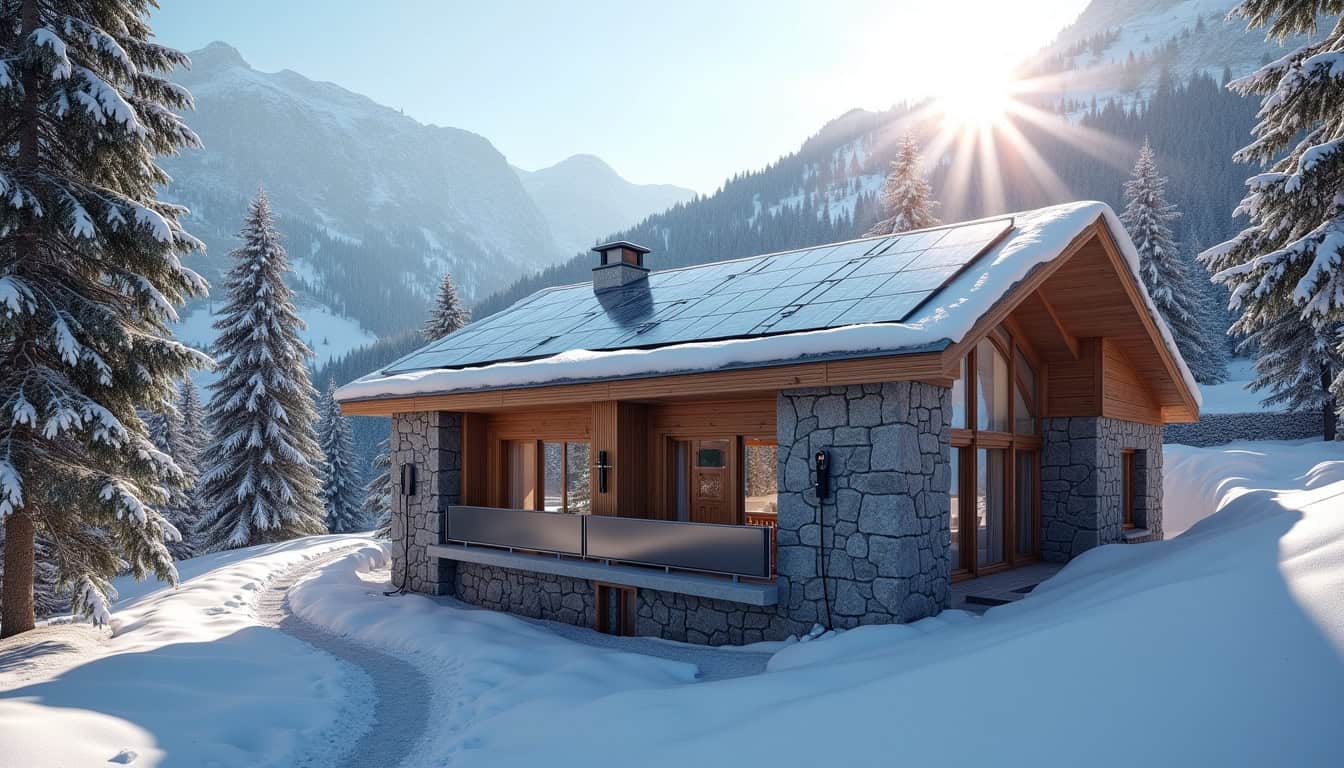 Maison en montagne à Moutiers équipée de panneaux solaires et d