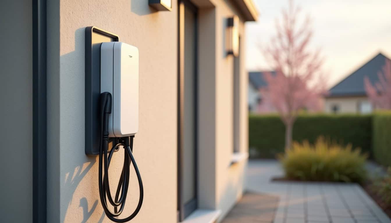 Montage d'une borne de recharge de type 2 sur un mur extérieur à Hayange