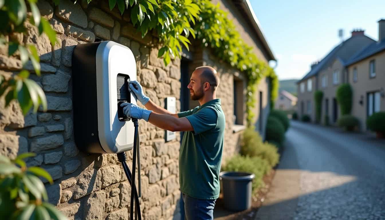 Nettoyage d'une borne de recharge électrique à Louvigné-du-Désert