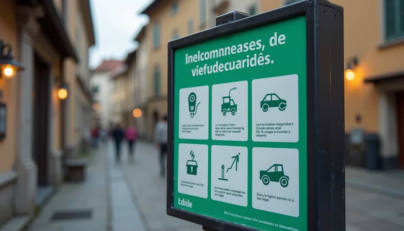 Panonceau indiquant les aides financières pour les bornes de recharge à Marnaz