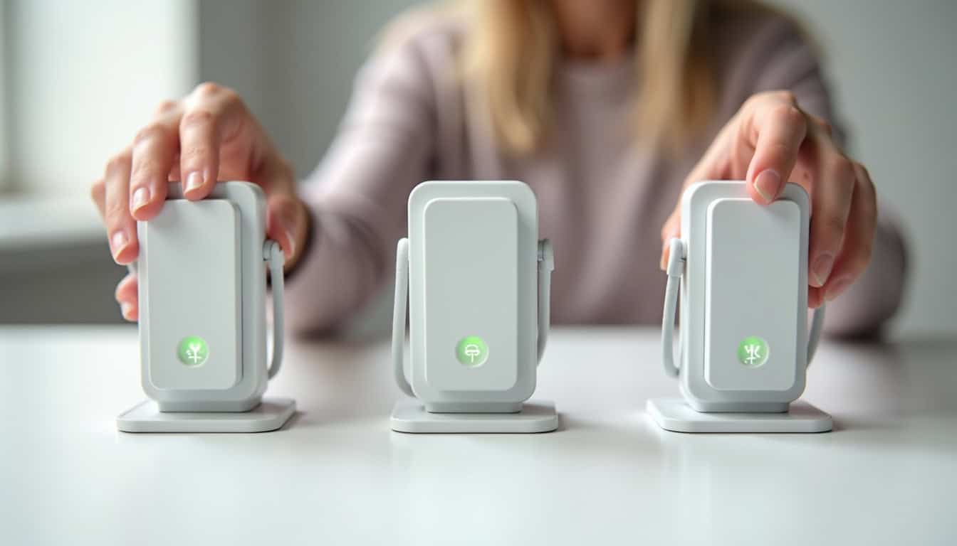 Personne choisissant entre différents types de bornes de recharge dans un quiz interactif