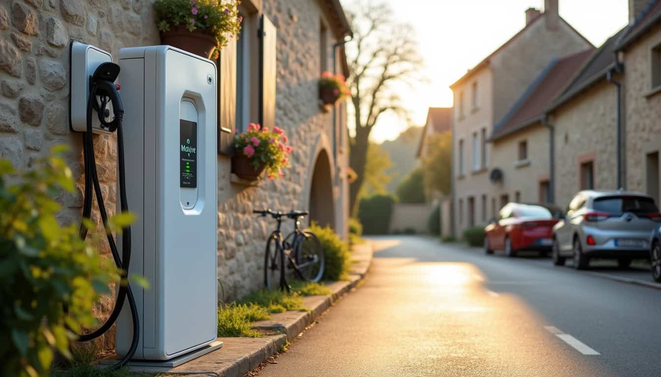 Photo d'une borne de recharge Mobive située Rue de l'Église à Étauliers
