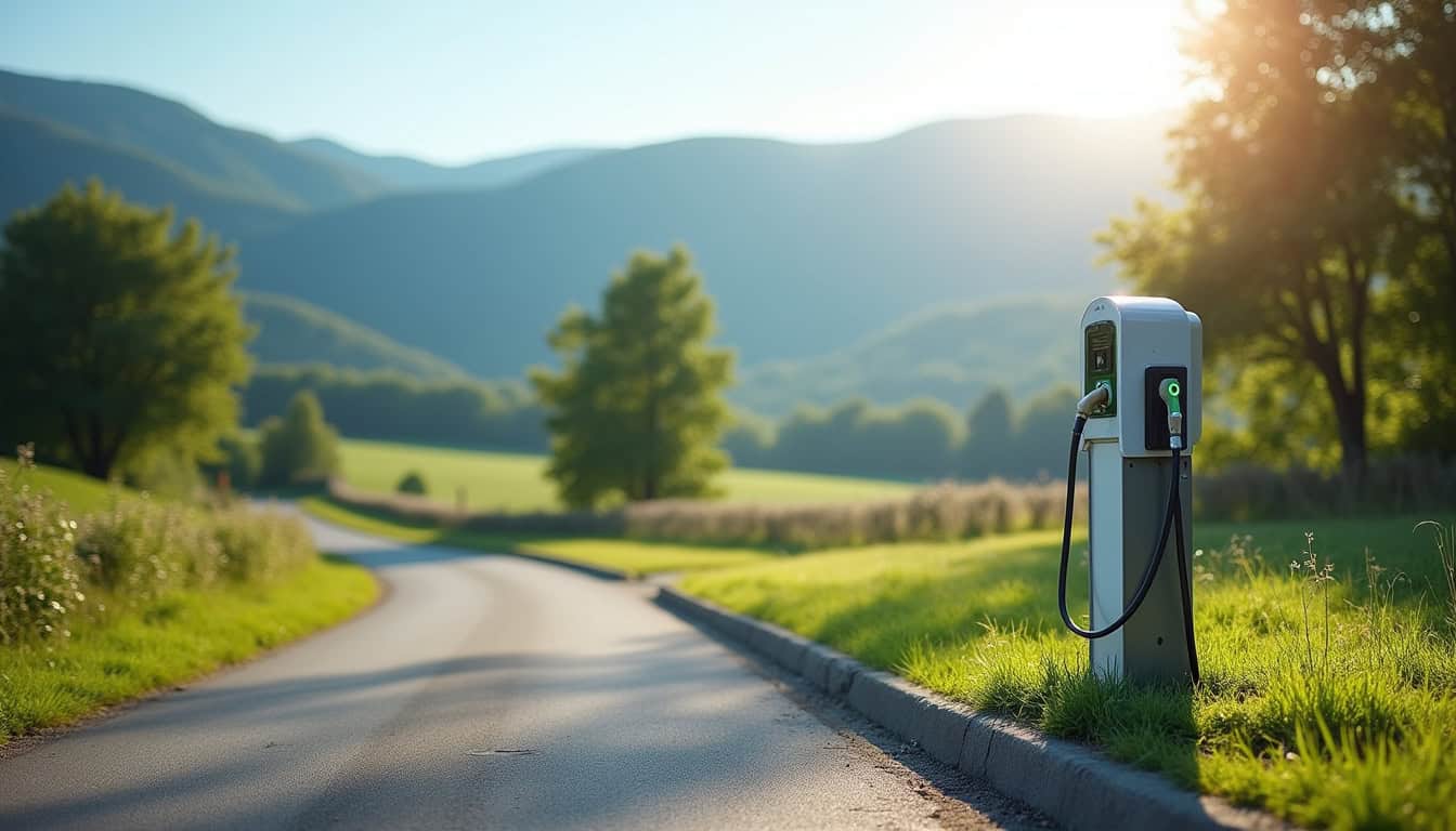 Photo d'une borne de recharge publique EVzen située route de Martigny à Génelard