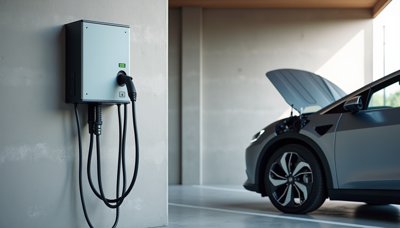 Photographie d'une borne de recharge publique de 22 kW au garage Plissonneau à Campbon
