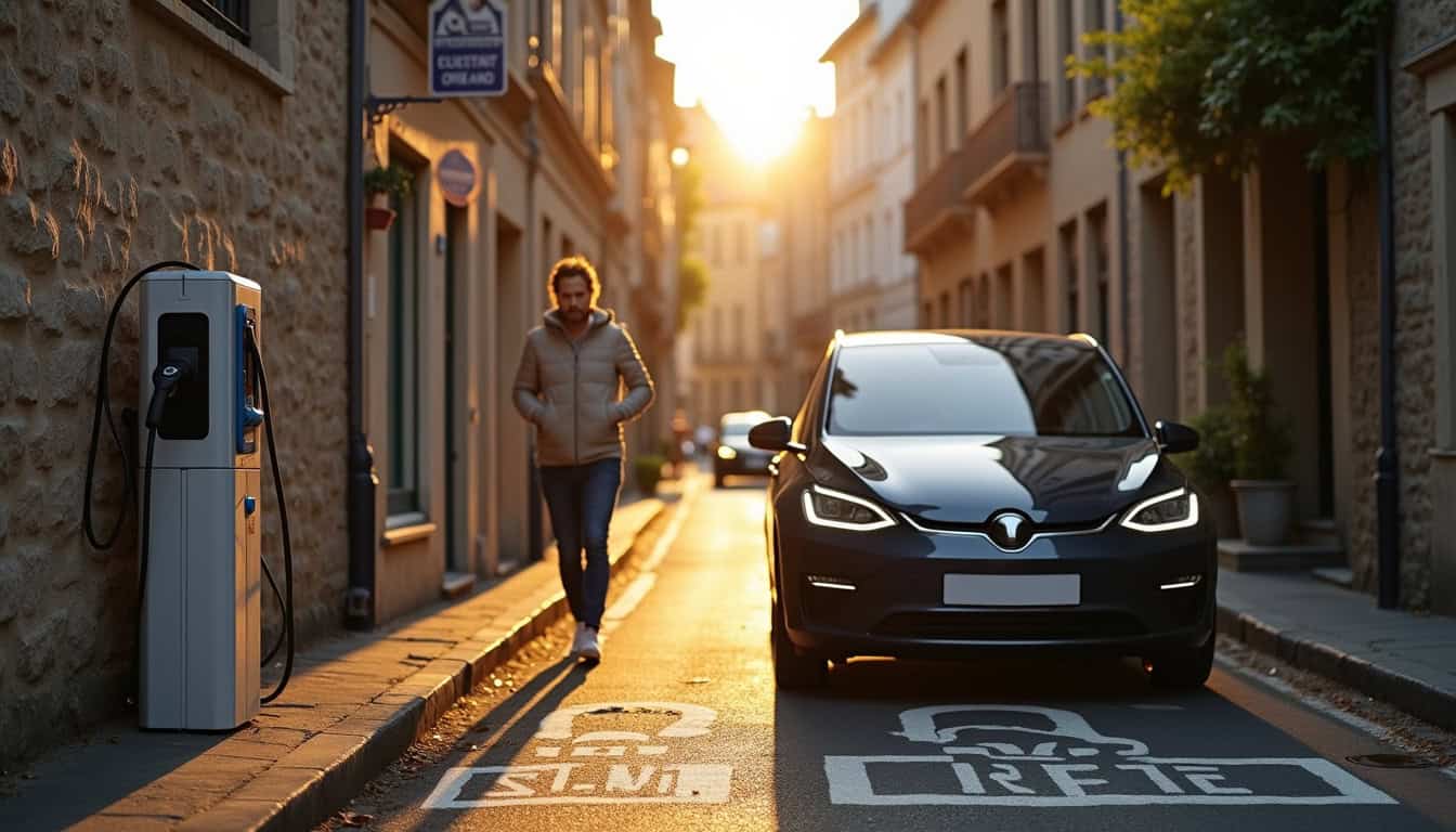 Place de stationnement réservée aux véhicules électriques occupée par une voiture thermique à Morteau