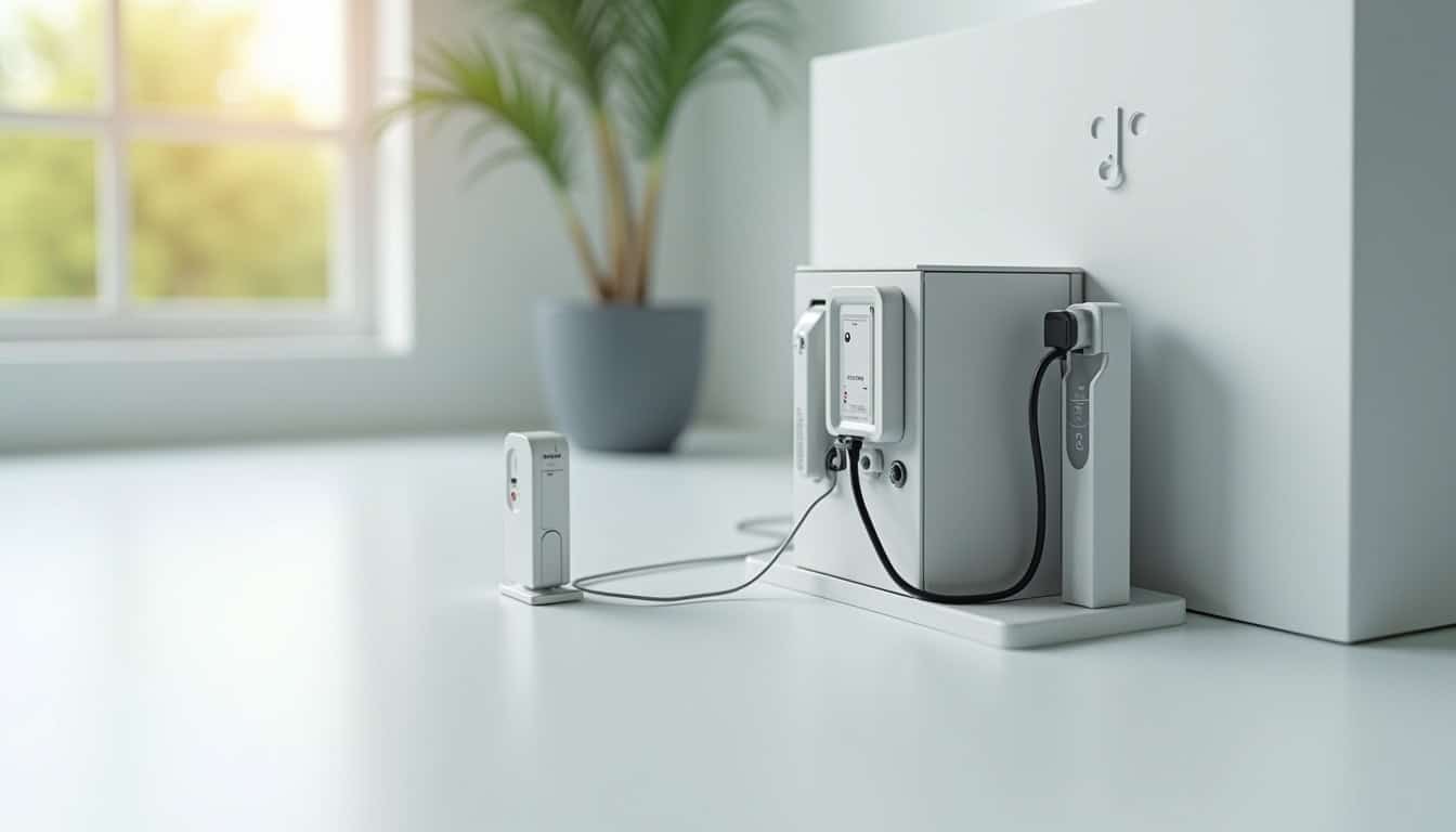 Plan technique de branchement d'une borne de recharge électrique sur un tableau électrique