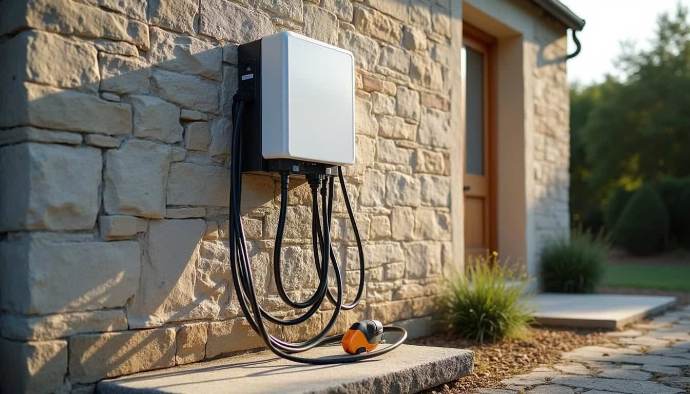 Préparation de l'installation d'une borne électrique en extérieur
