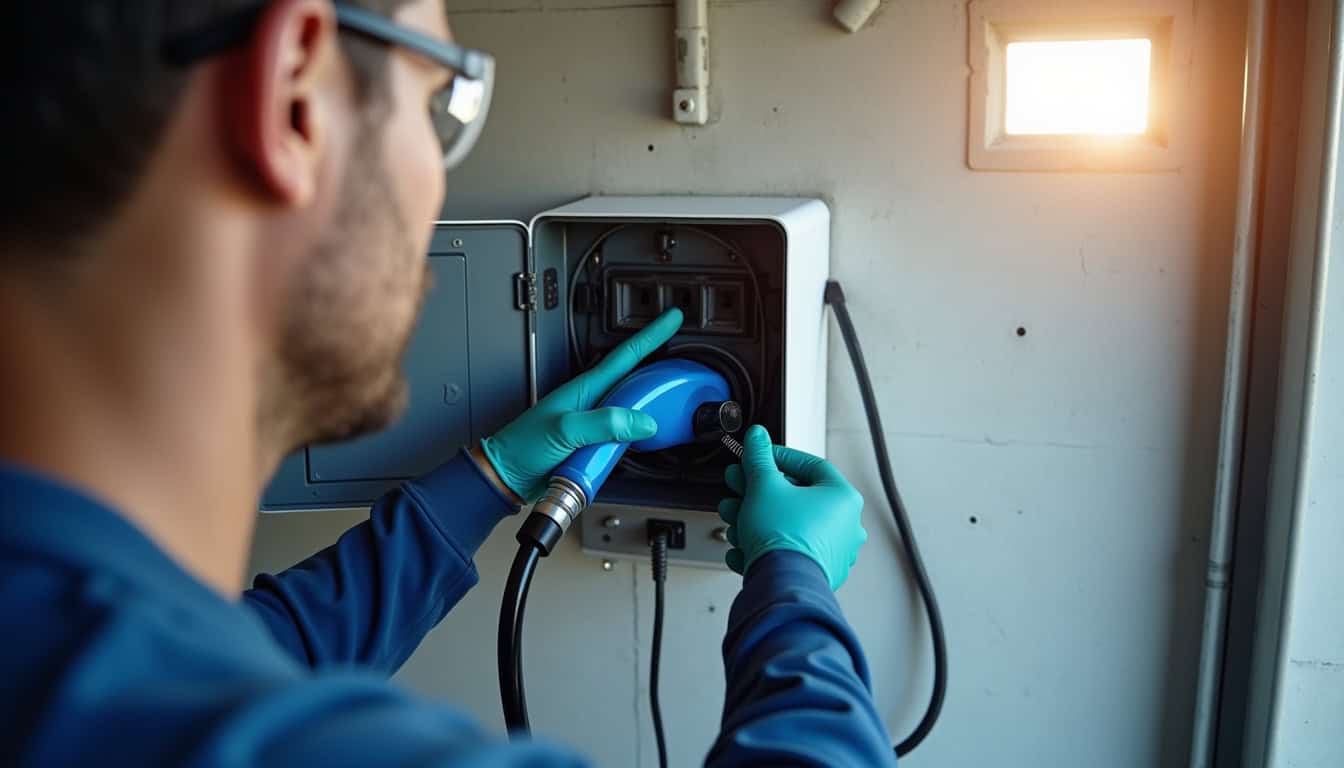Raccordement d'une borne de recharge au tableau électrique dans une maison à Lapalisse