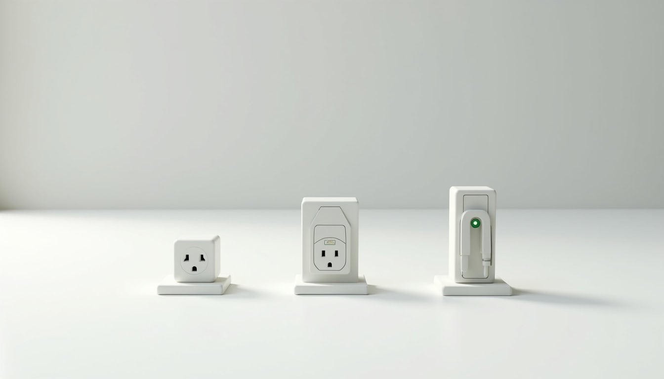 Schéma comparatif des différents types de bornes de recharge électrique: prise renforcée, wallbox, borne rapide