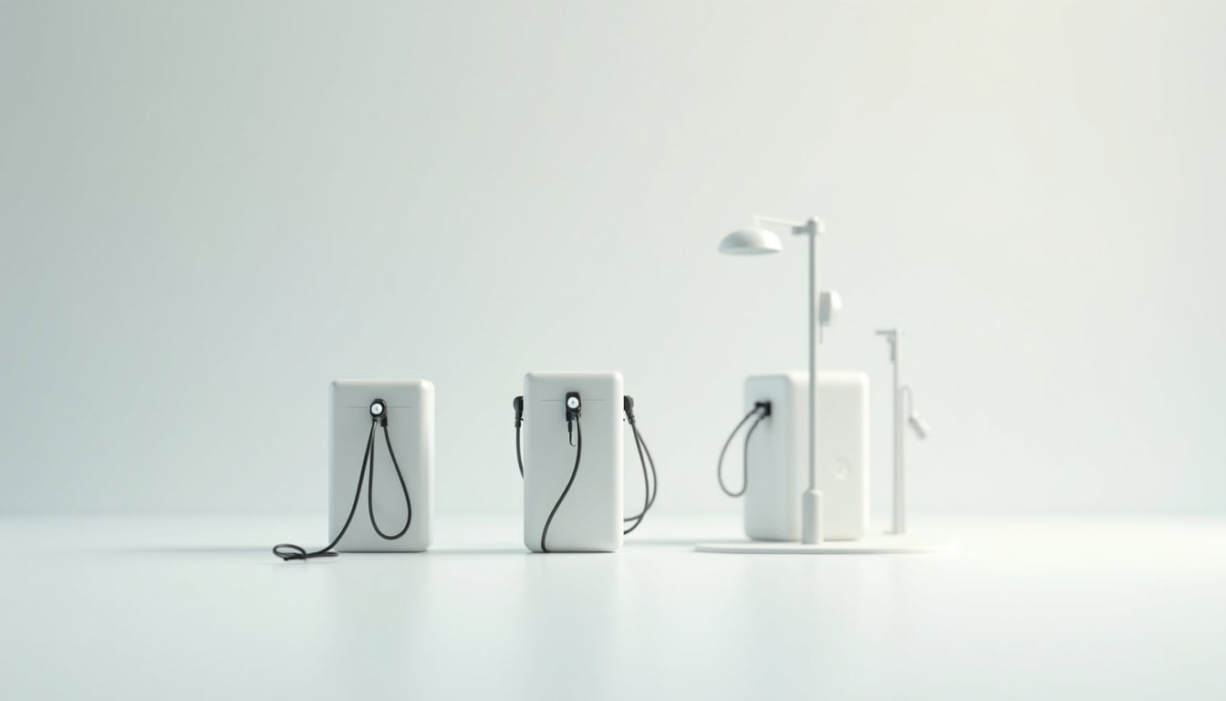 Schéma comparatif des différents types de bornes de recharge pour véhicules électiques