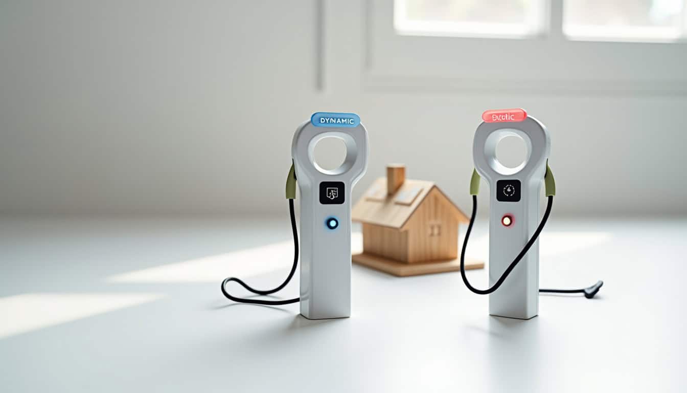 Schéma comparatif du délestage dynamique et statique pour borne de recharge
