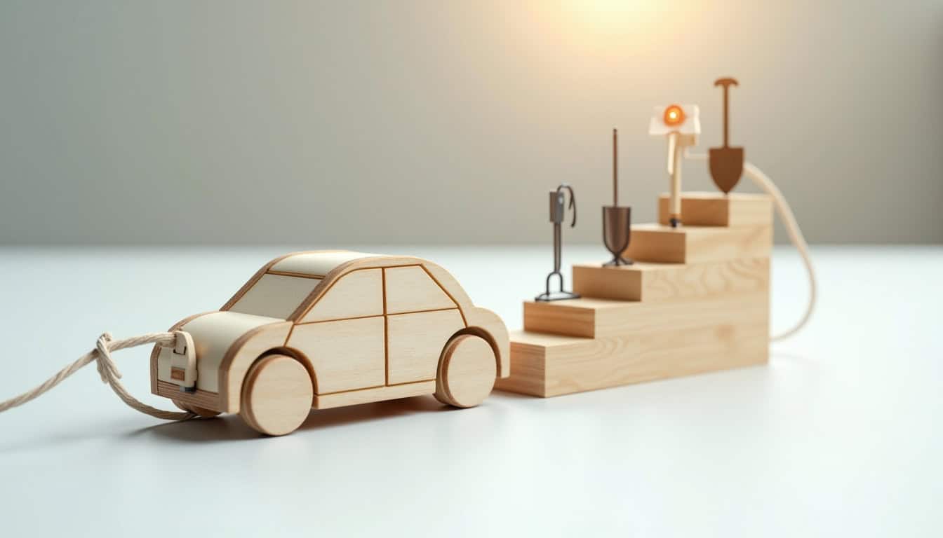 Schéma des différentes étapes d'installation d'une borne de recharge électrique