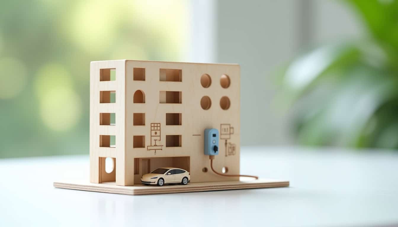 Schéma d'installation d'une borne de recharge électrique en copropriété à Gilley