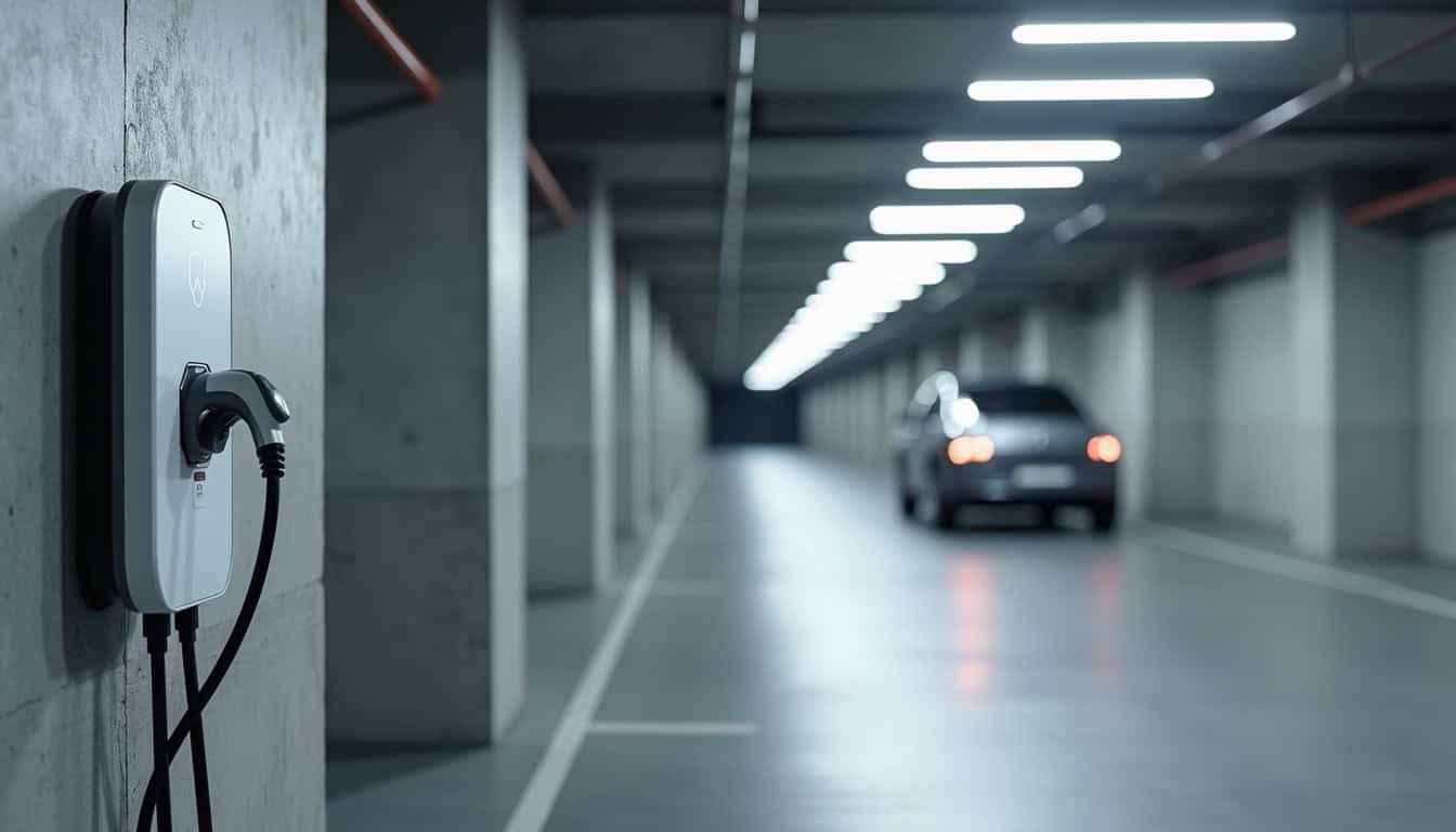 Station de recharge partagée dans un parking de copropriété à Ambazac