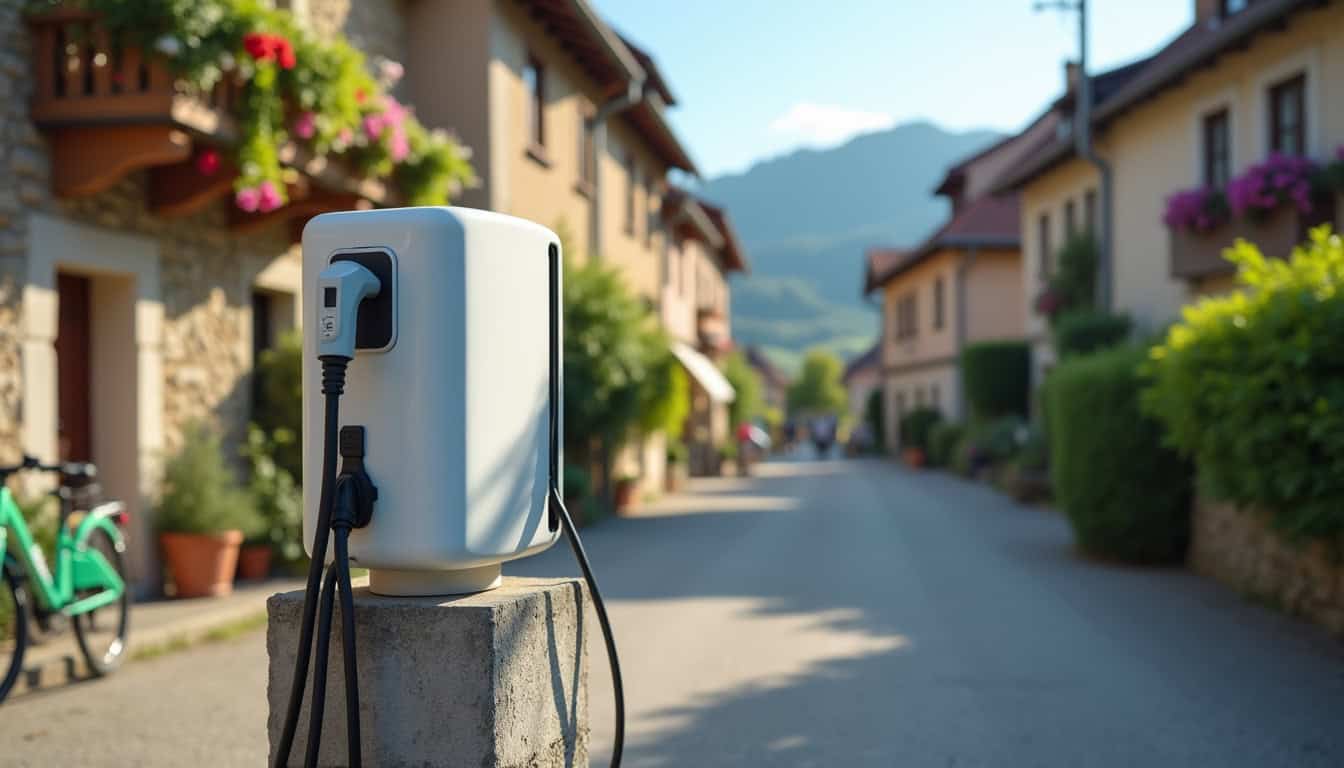 Station de recharge publique à Brix, située à l