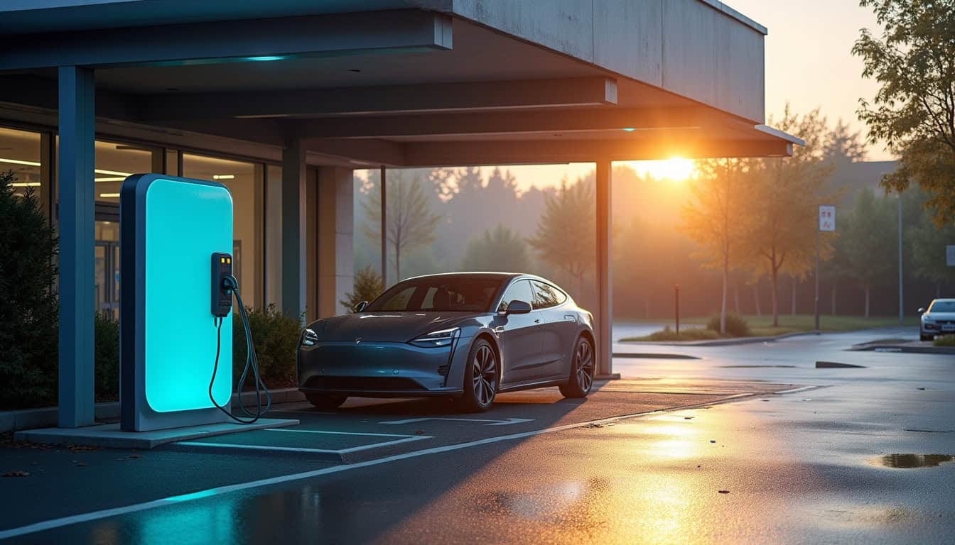 Station de recharge publique à proximité d'un supermarché à Chennevières-sur-Marne