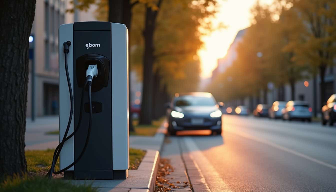 Station de recharge publique eborn située boulevard Michel Orelu à Sury-le-Comtal
