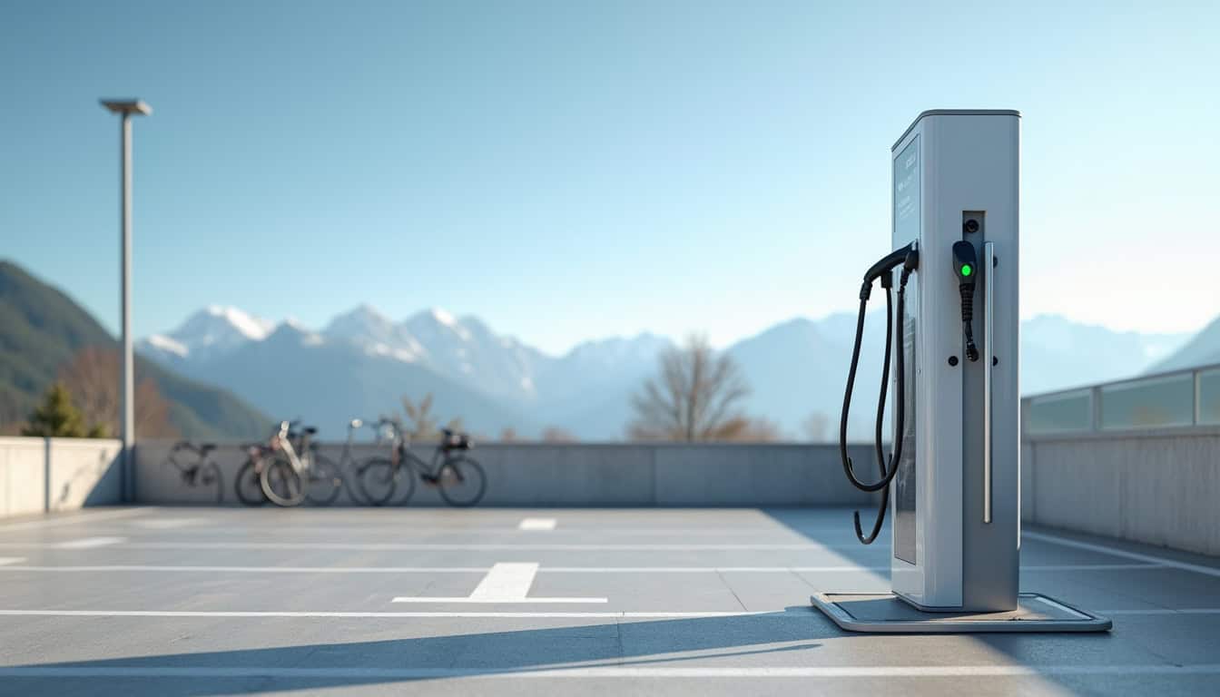 Station de recharge publique pour voiture électrique à Thyez