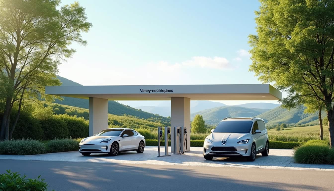 Station de recharge publique située à l'entrée de Venarey-les-Laumes