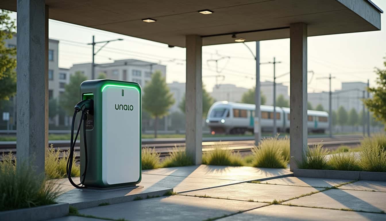 Station de recharge publique située près de la gare de Raon-l