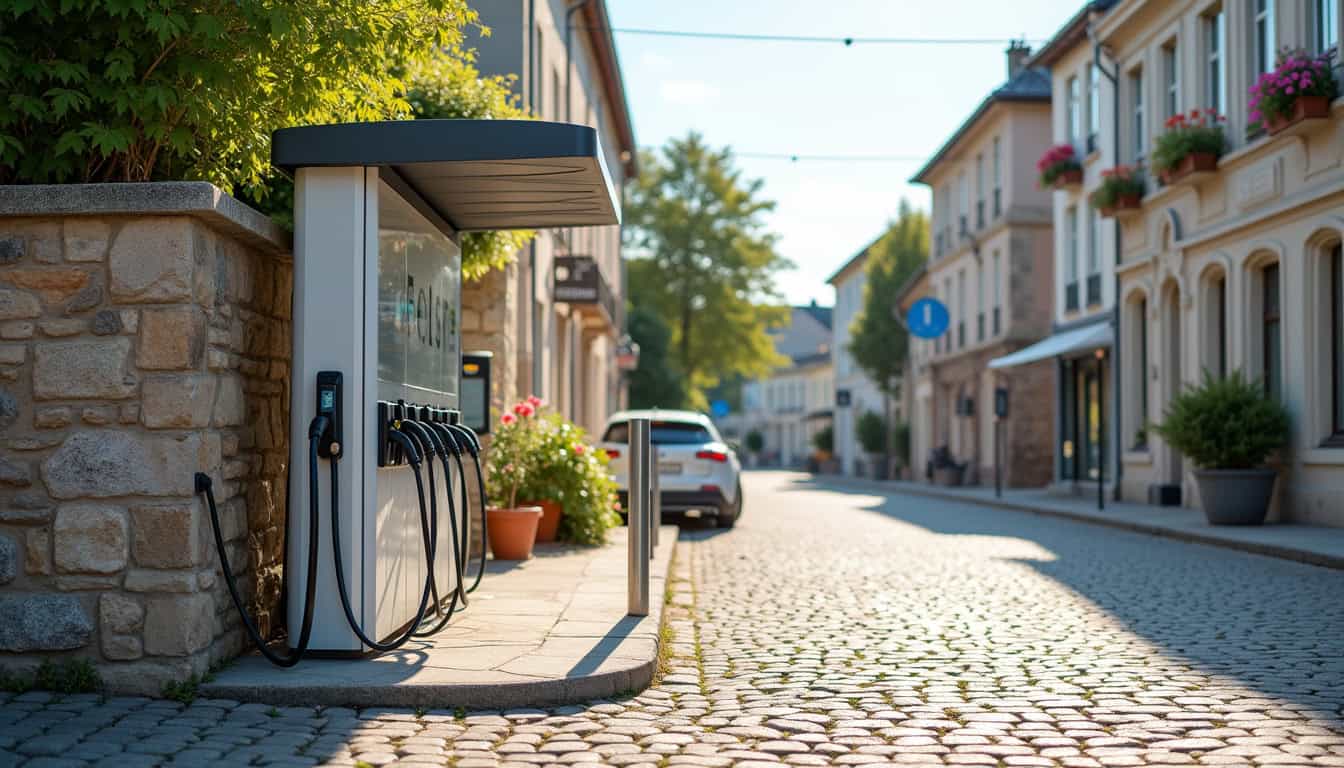 Station de recharge publique située près du centre-ville de Saint-Claud
