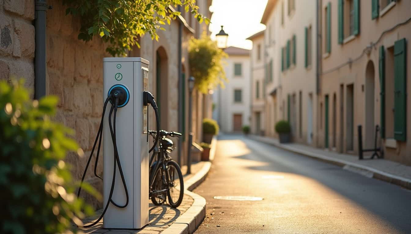 Station de recharge publique située rue du Pont à Villeneuve-sur-Bellot