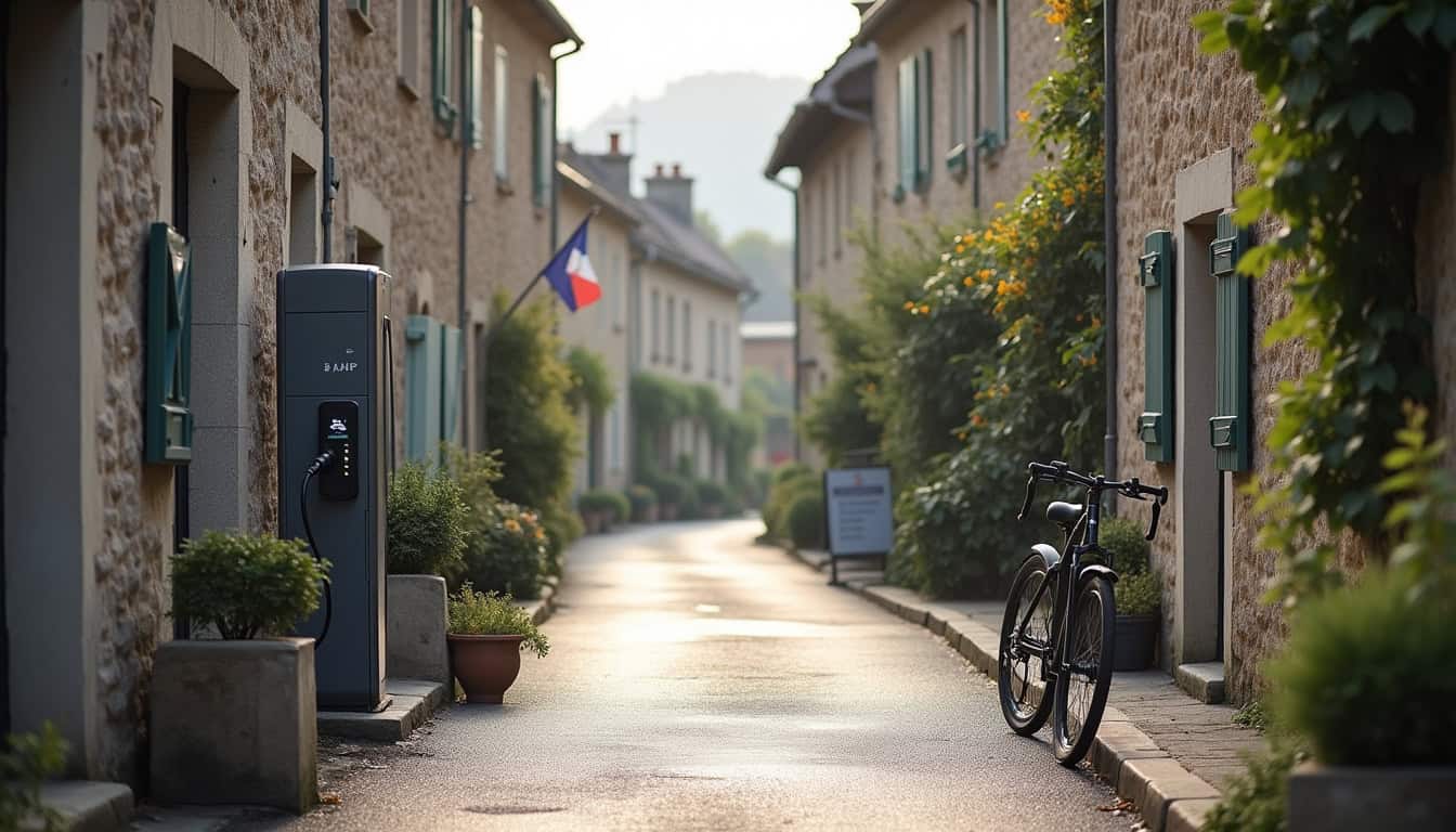 Station de recharge publique située sur la Grande Rue à Chevillon-sur-Huillard