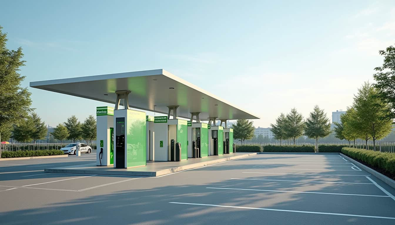 Station de recharge publique sur un parking de Vitry-sur-Seine