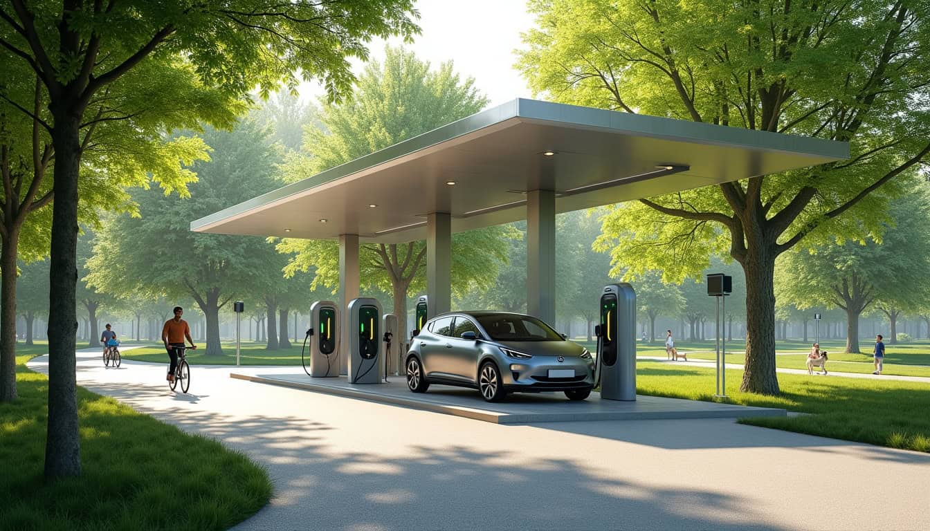Station de recharge R3 située dans le Parc Horizon 2000 à Brebières