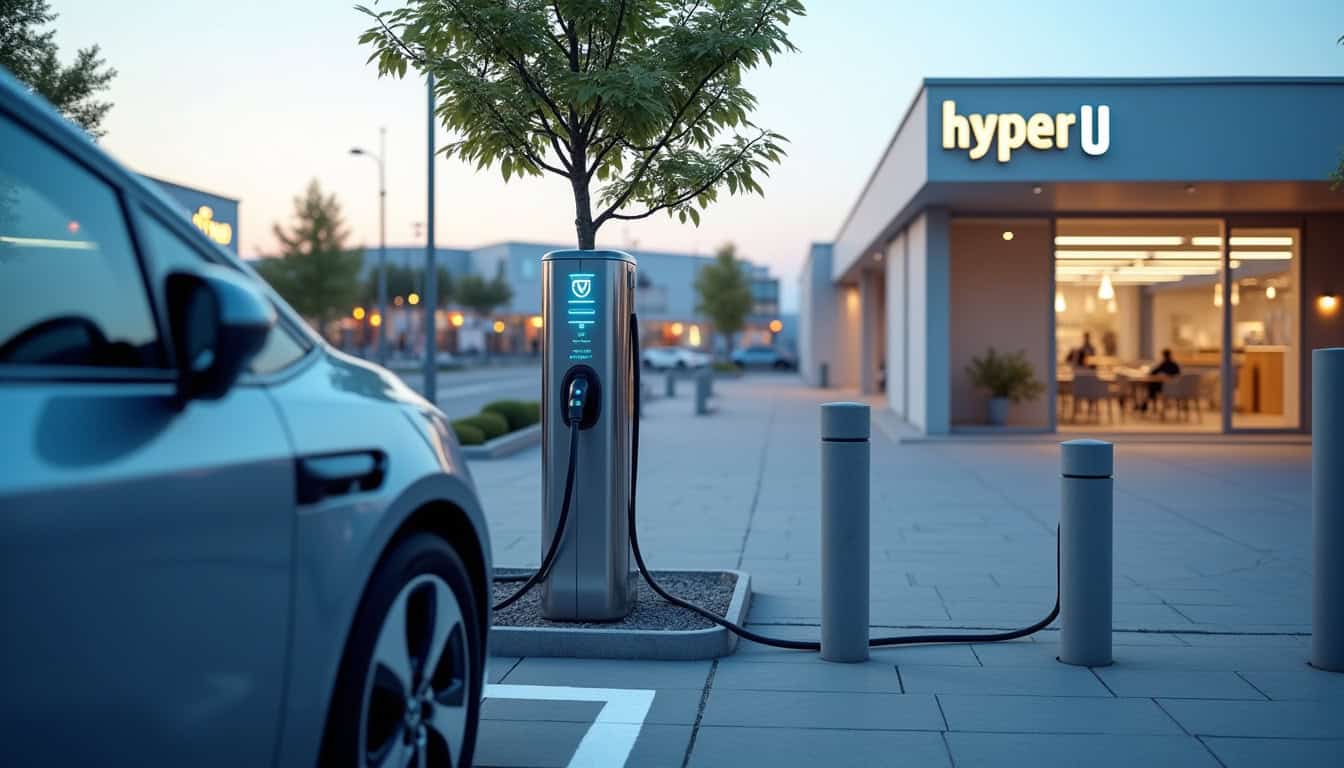 Station de recharge rapide EVzen située près d’un Hyper U à Avallon