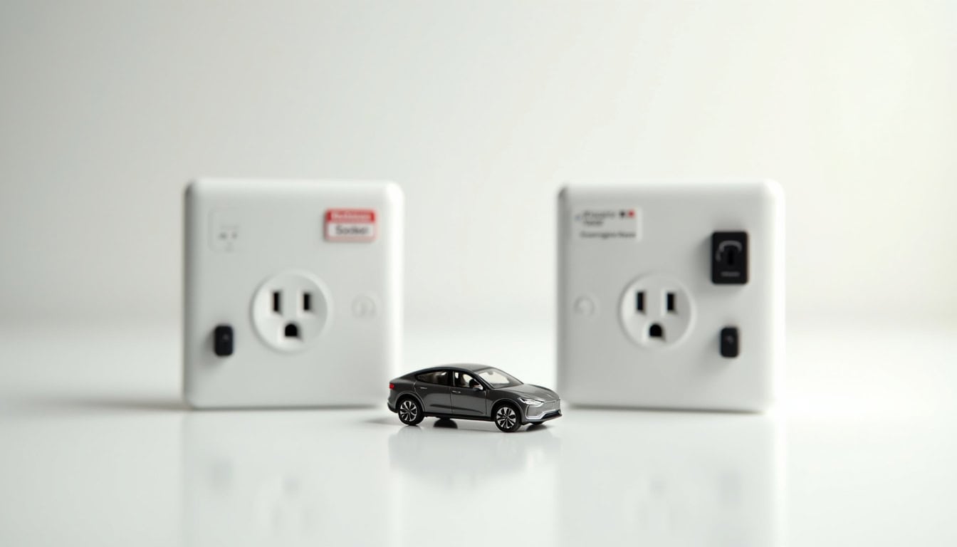 Tableau comparatif entre prise renforcée et borne murale pour la recharge de voiture électrique