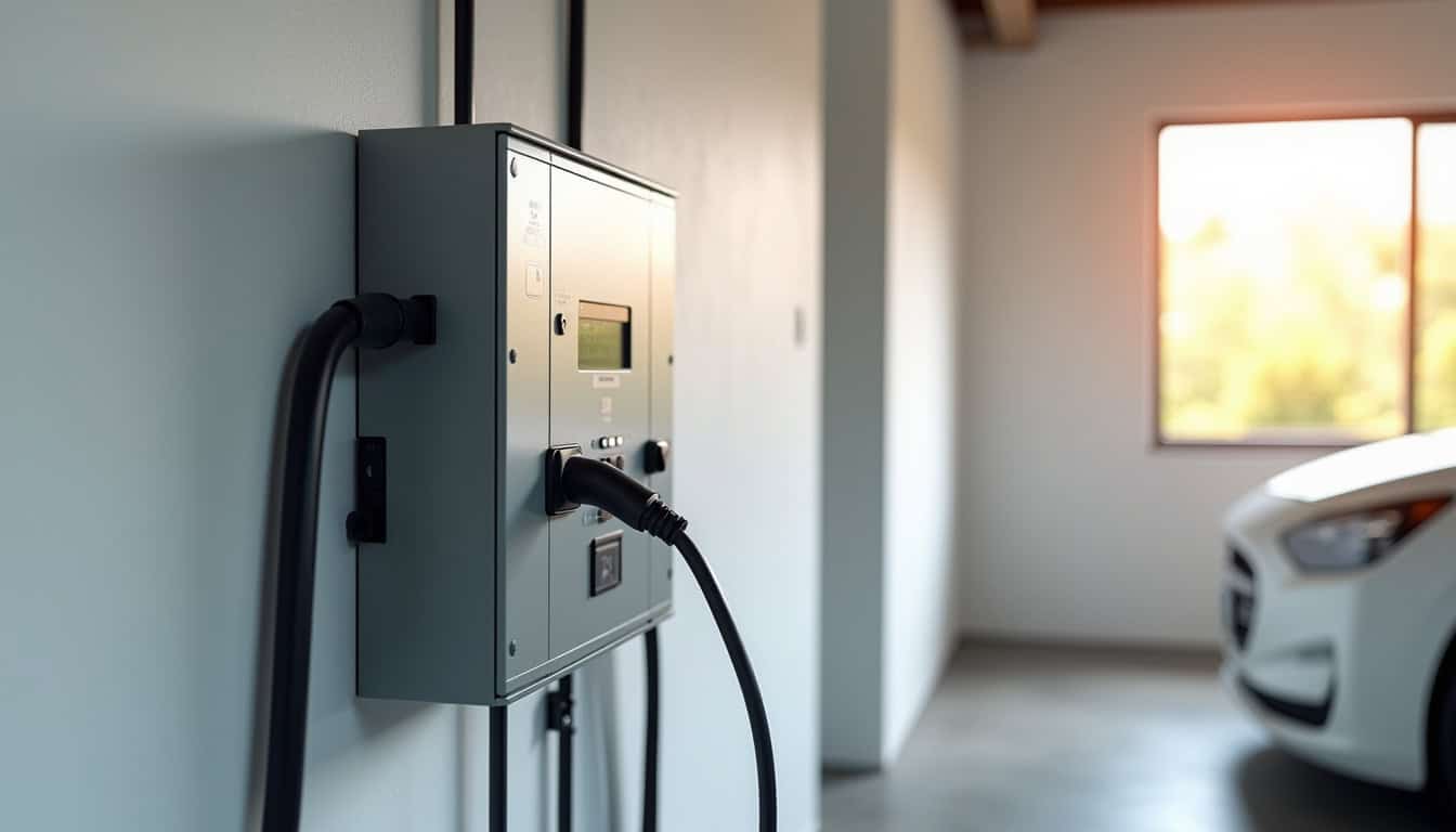 Tableau électrique avec raccordement d'une borne de recharge pour véhicule électrique