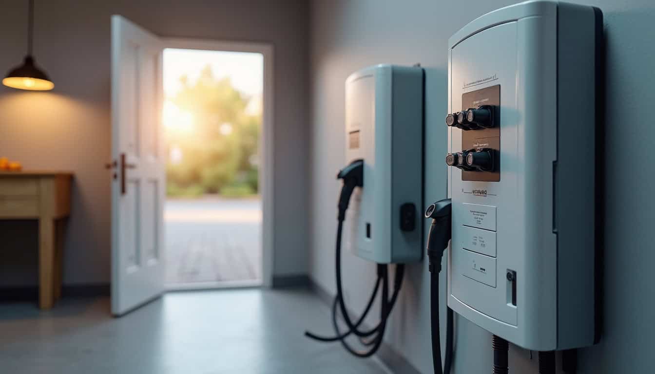 Tableau électrique domestique avec raccordement d'une borne de recharge murale