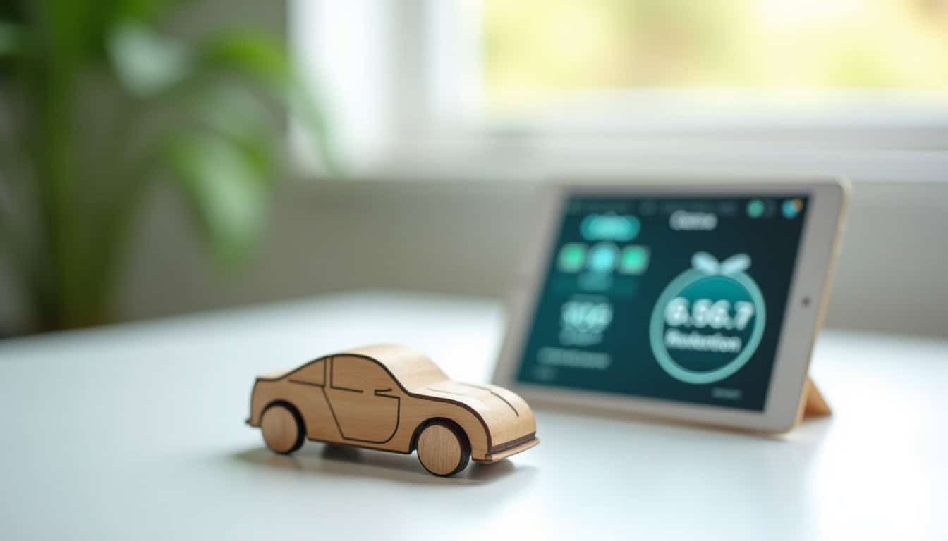 Tablette affichant l'interface d'une borne de recharge connectée, montrant la consommation en temps réel