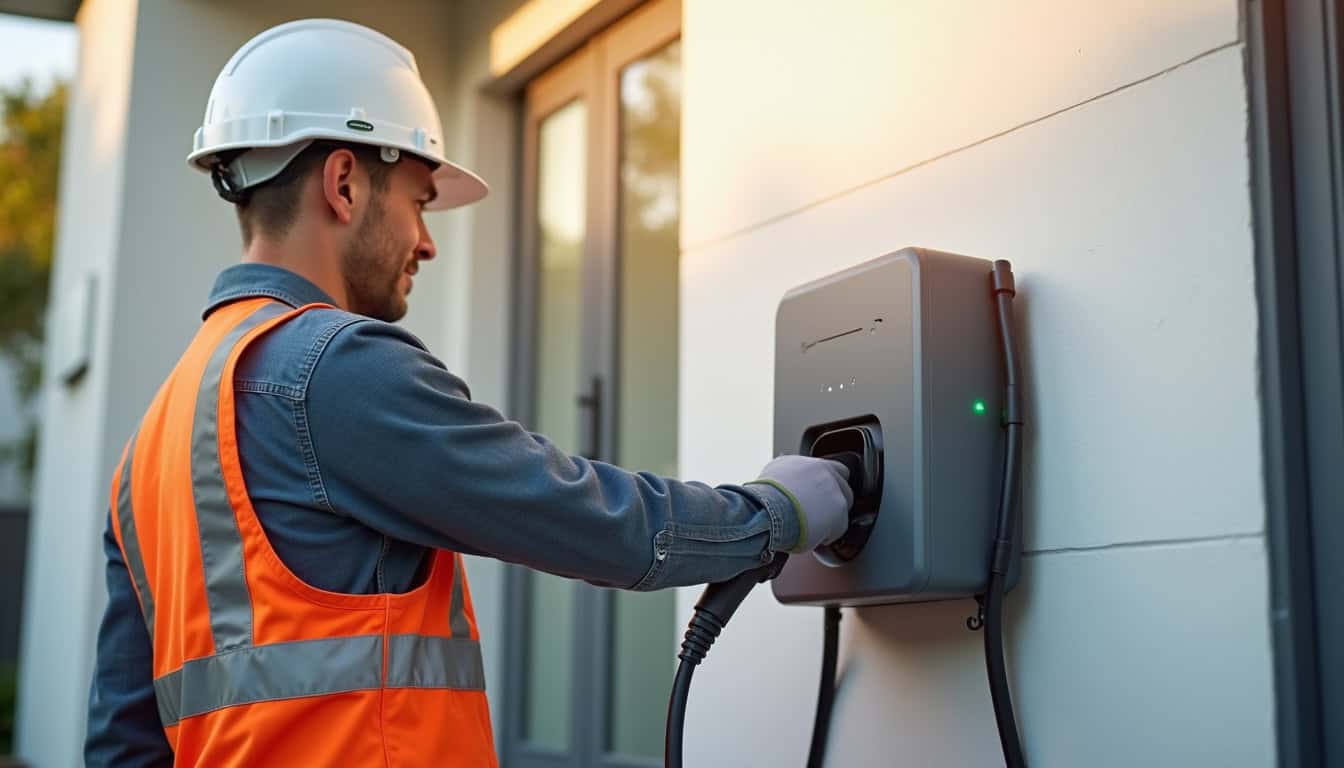 Technicien en tenue de travail en train d