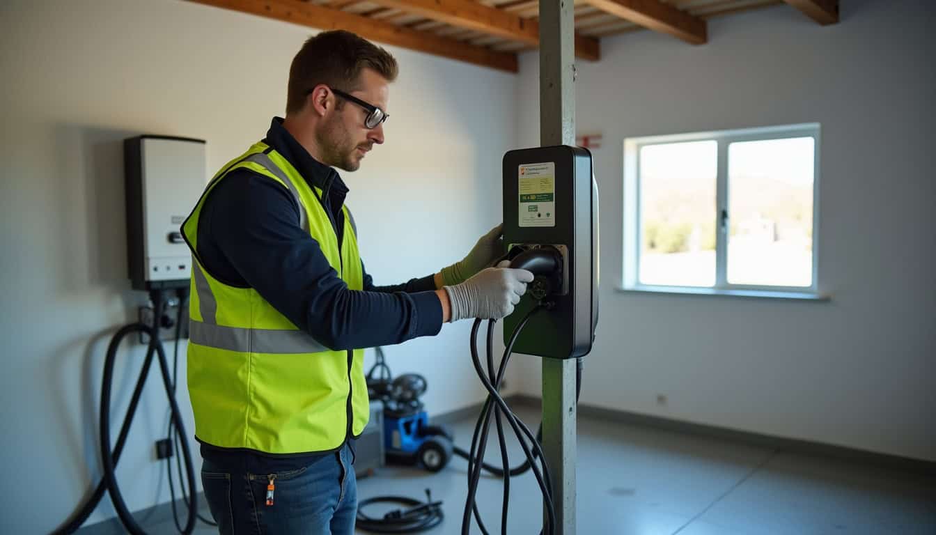 Technicien en train d