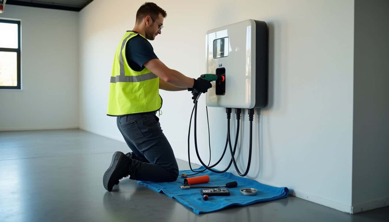 Technicien en train d