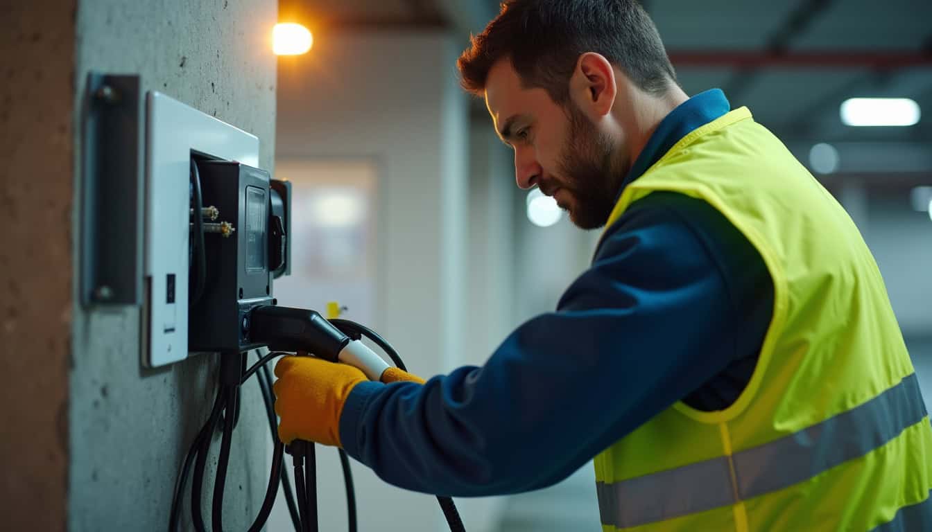 Technicien en train d