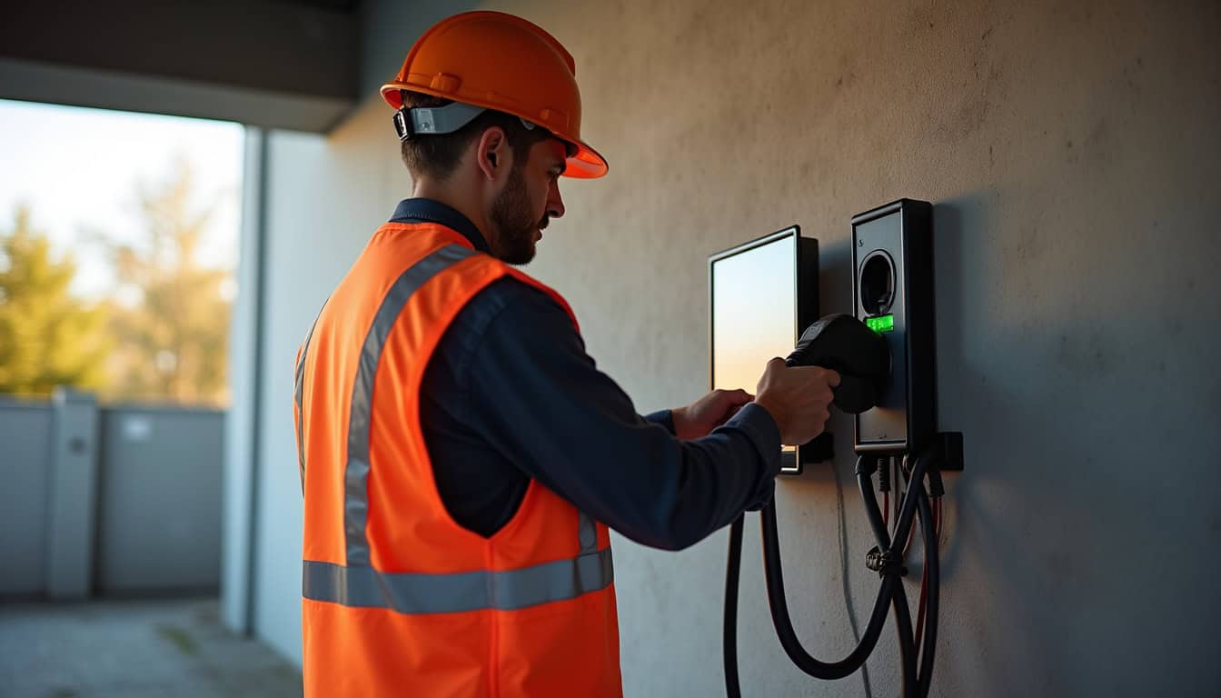 Technicien en train d