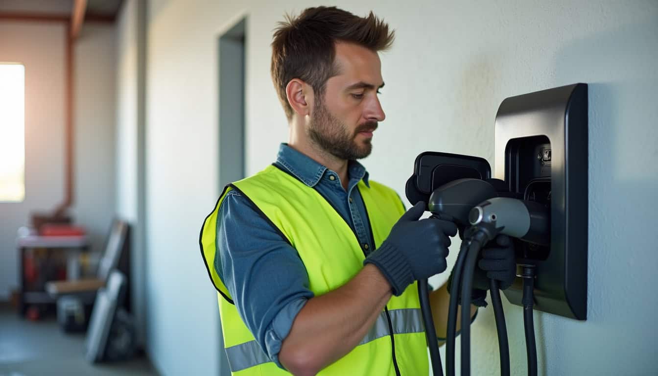 Technicien en train d