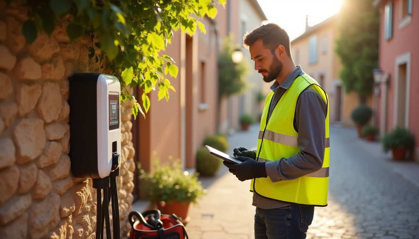 Technicien en train de vérifier le bon fonctionnement d